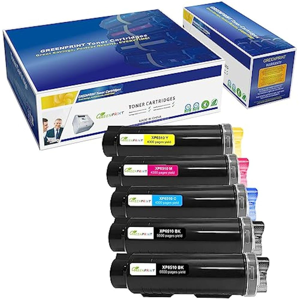 GREENPRNT 5-Pack Compatible Toner for Xerox Phaser 6510 WorkCentre 6515