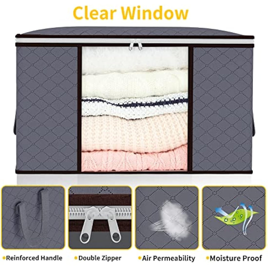 Jolof Store 90L Clothes Storage Bags | 6-Pack Foldable Fabric Boxes
