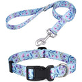 Bohemia Floral Dog Collar and Lead Set - Soft Adjustable, M