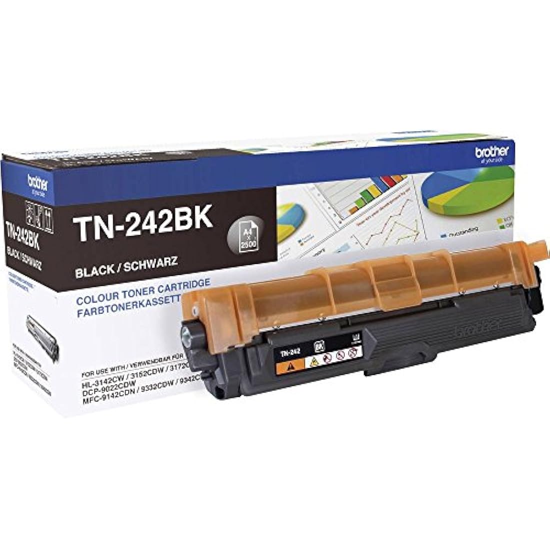 Brother TN-242BK Black Toner Cartridge – Genuine Standard Yield