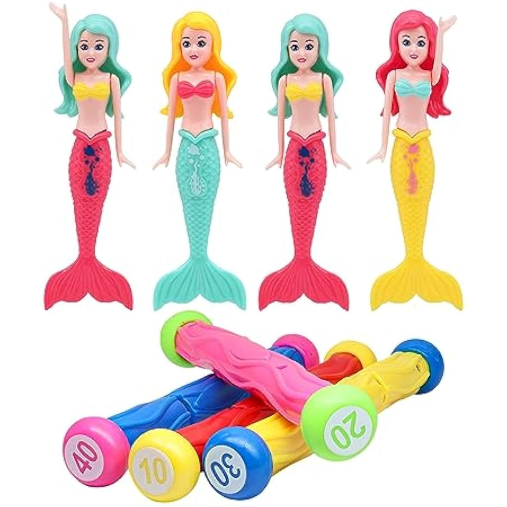 TOPWAYS Pool Diving Toy Set – 8 Piece Mermaid & Torpedo Training Toys