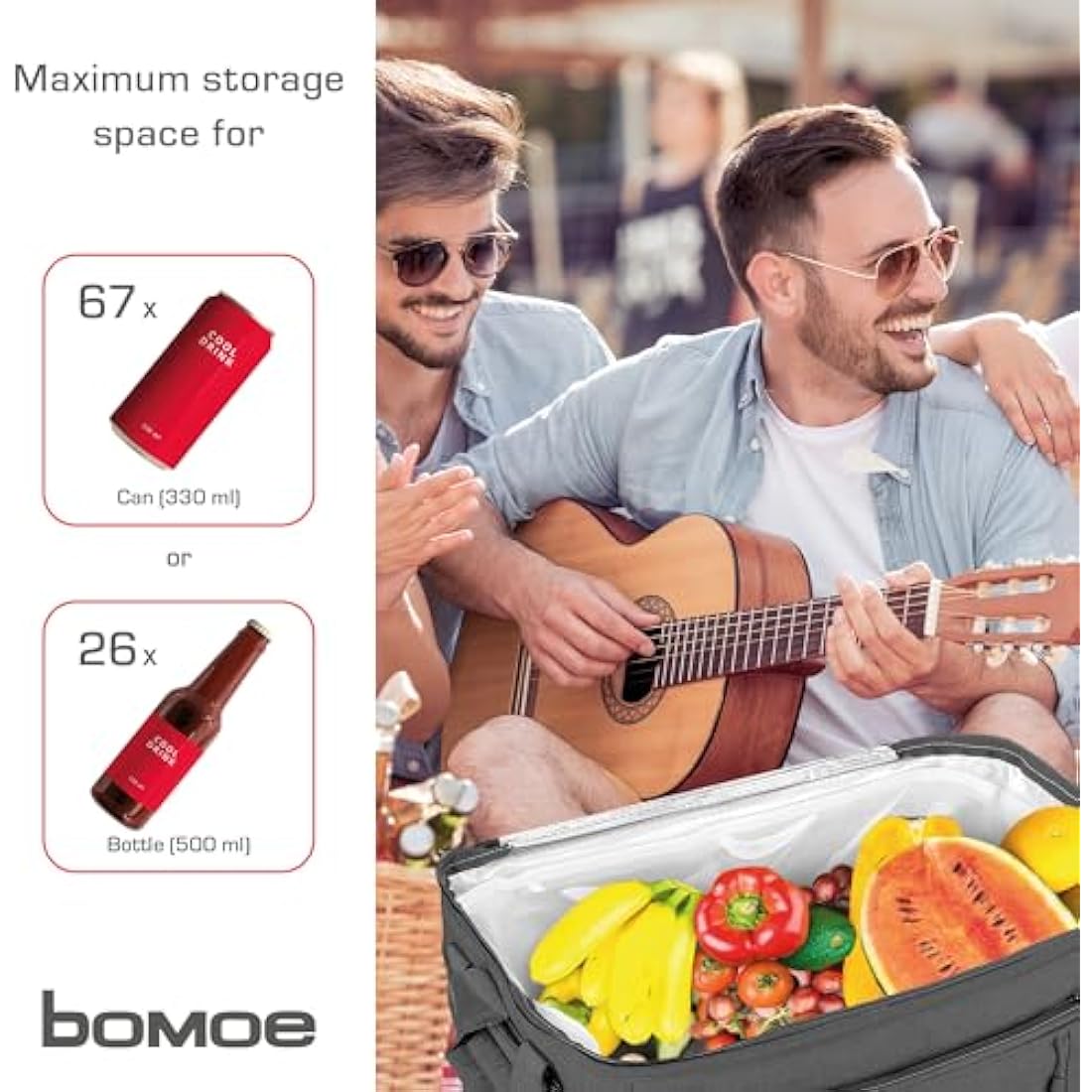 bomoe 45L Insulated Folding Cooler Bag – Waterproof Thermal Picnic Tote