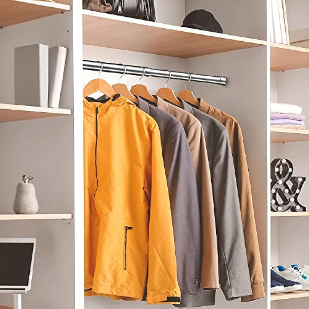 Jolof Store Stainless Steel Wardrobe Rail – 112-210cm Adjustable Pole