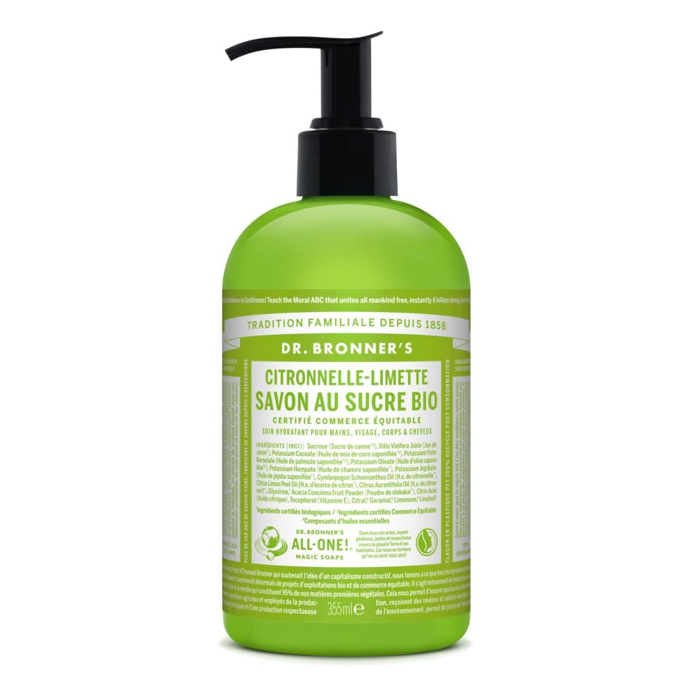 Dr. Bronner's Savon Liquide Bio Citronnelle et Citron Vert – 355ml