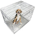 Ellie-Bo 42-inch Folding Dog Crate – 2-Door Metal Cage with Tray