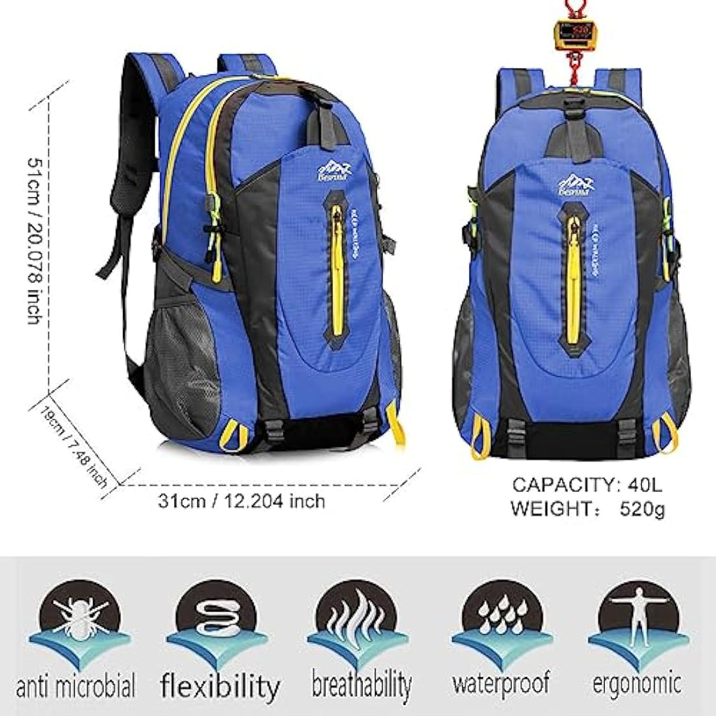 Besrina 40L Lightweight Hiking Backpack | Water-Resistant Daypack