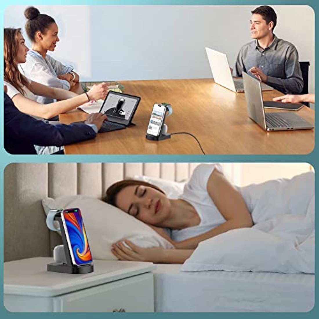 Bakibo 3-in-1 Wireless Charging Station for iPhone, Apple Watch & AirPods