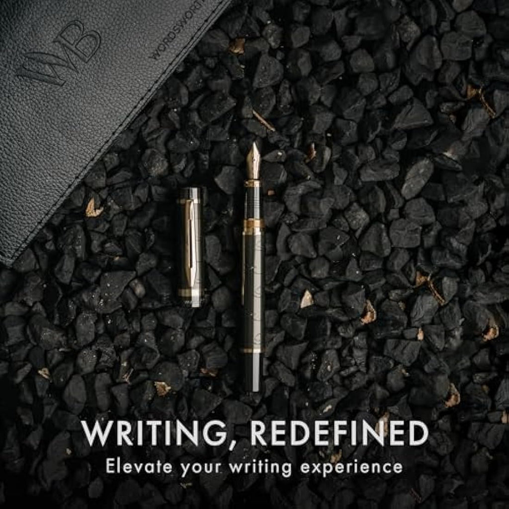 Wordsworth & Black Primori Fountain Pen Set - Fine Nib Gunmetal Gold