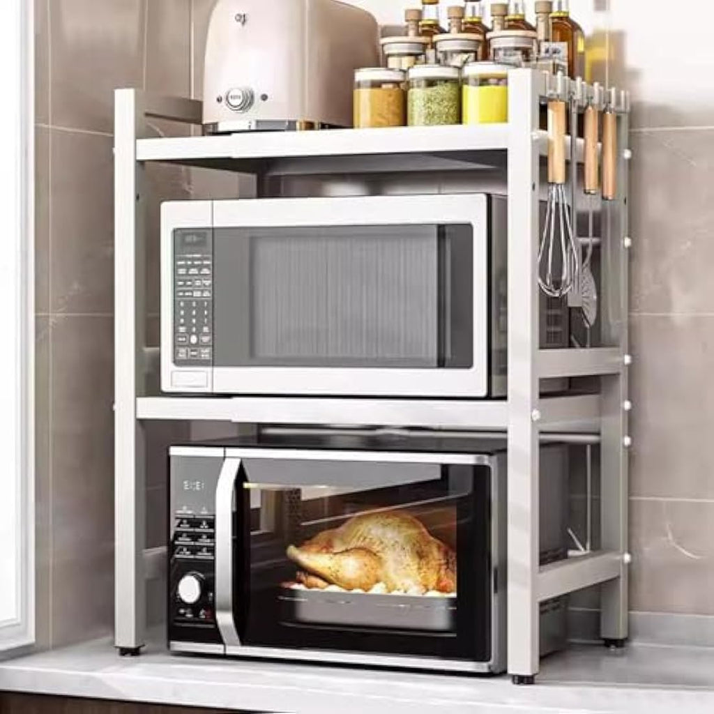 Multibao Expandable 3-Tier Microwave Rack | Adjustable Kitchen Shelf