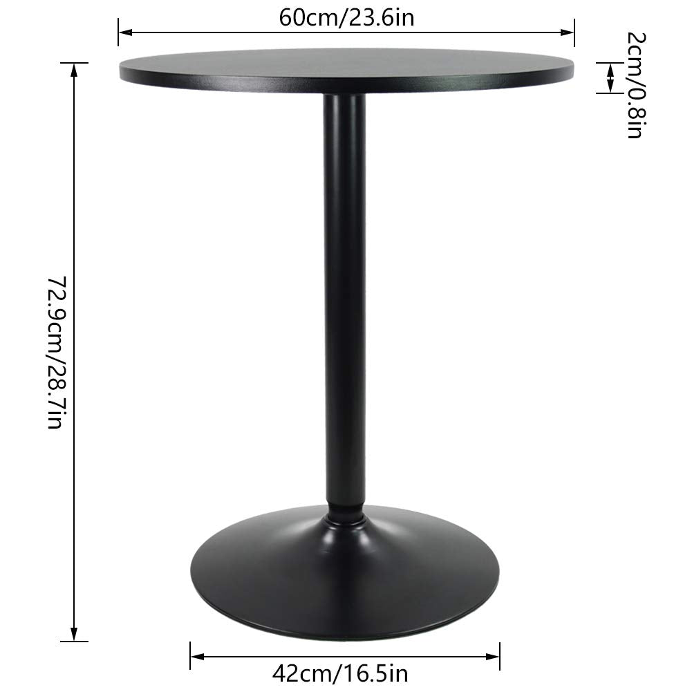 KKTONER Round Bar Table - 60cm Waterproof Bistro Table for Pub & Dining
