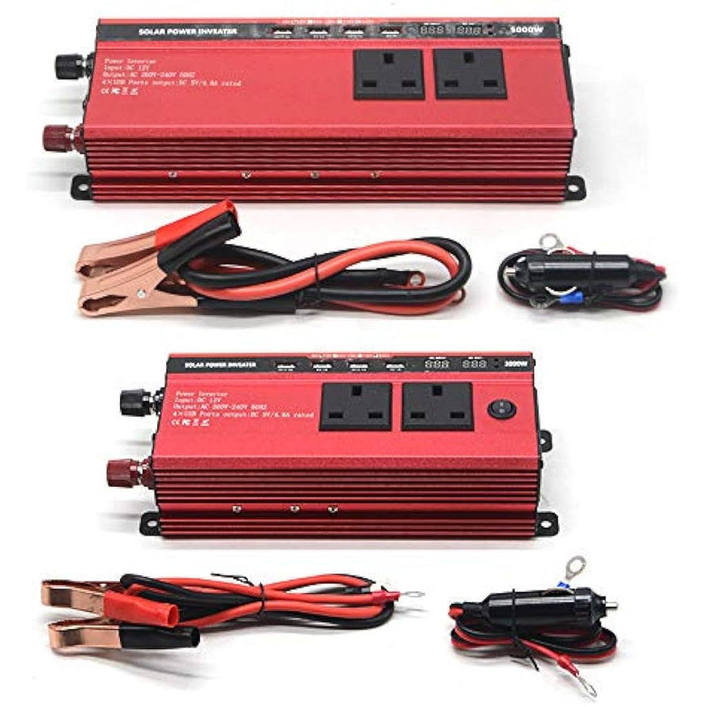 RUILASA 3000W Car Power Inverter | DC 12V to AC 230V Converter with 4 USB
