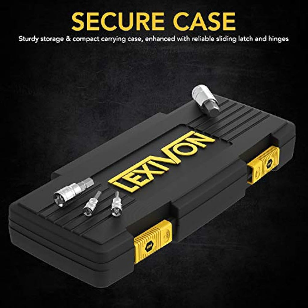 LEXIVON 32-Piece Master Hex Bit Socket Set | SAE & Metric S2 Alloy Steel