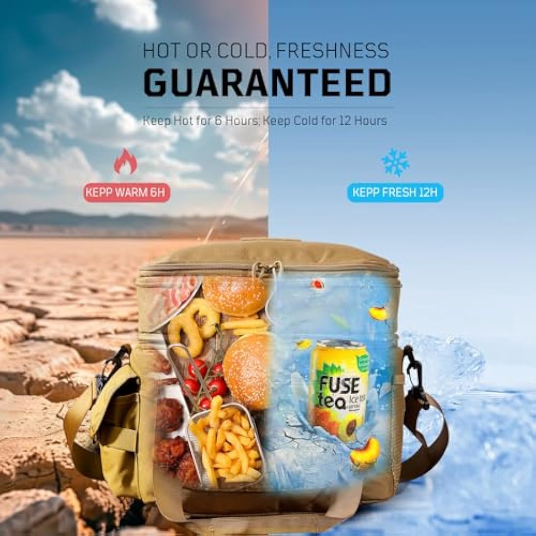 1TG Tactical Insulated Lunch Bag | Expandable Leakproof Cooler, 24L