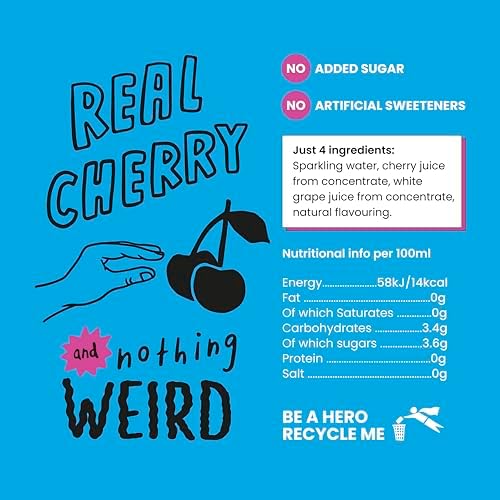 Dalston's Sparkling Cherry Soda – Real Fruit & Low Calorie (24 x 330ml)