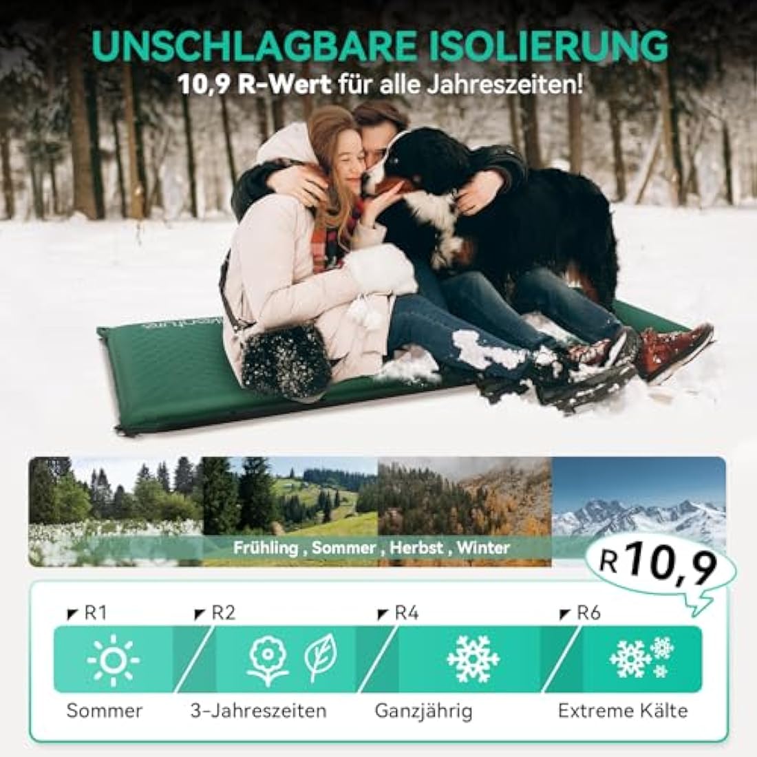 Hikenture 10cm Self-Inflating Sleeping Mat – Thick Foam Camping Mattress