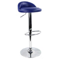 KKTONER PU Leather Swivel Bar Stool – Adjustable Height & Backrest, Blue