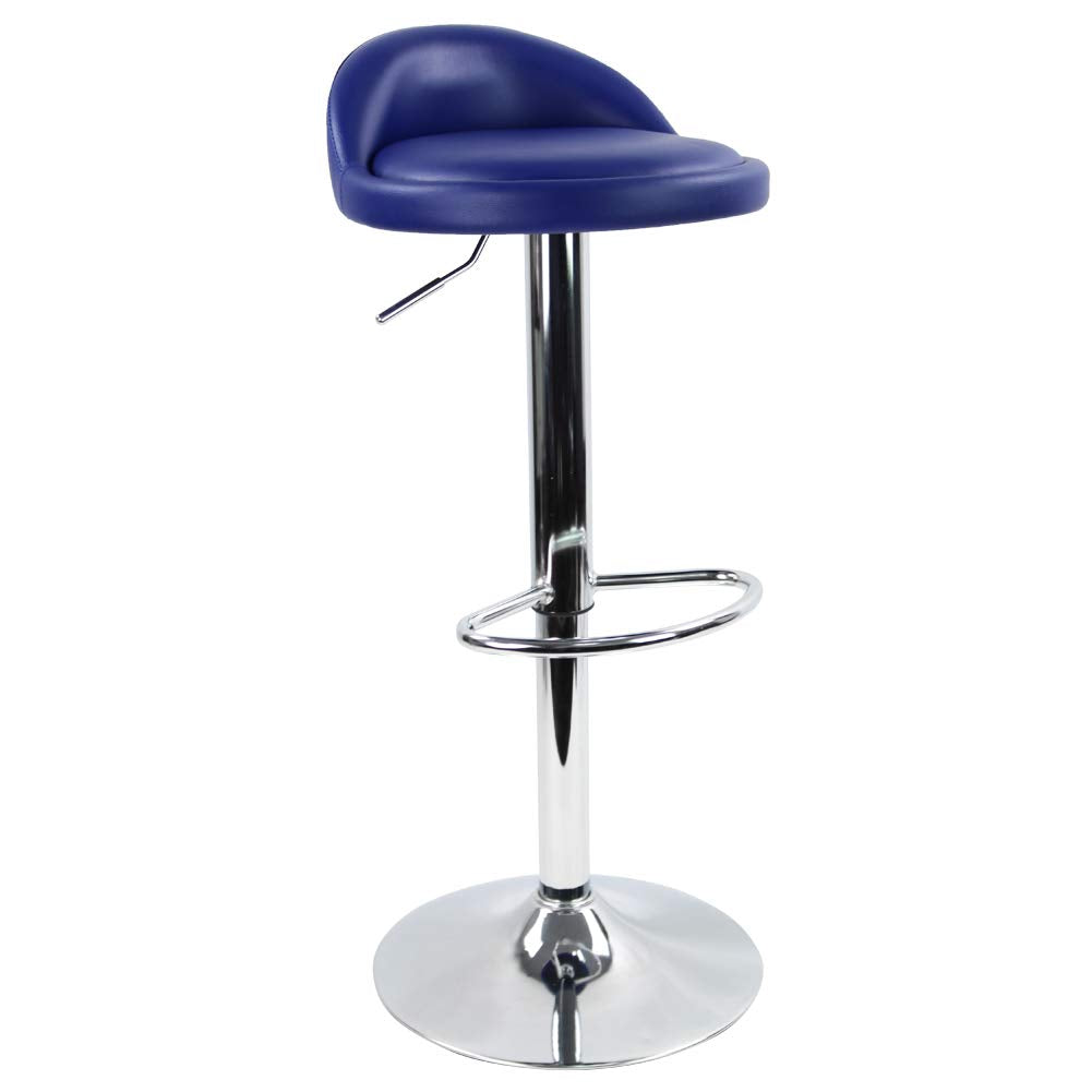 KKTONER PU Leather Swivel Bar Stool – Adjustable Height & Backrest, Blue