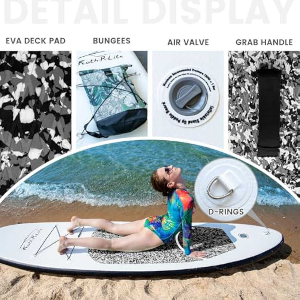 FEATH-R-LITE Inflatable Stand Up Paddle Board – Ultra-Light SUP Kit