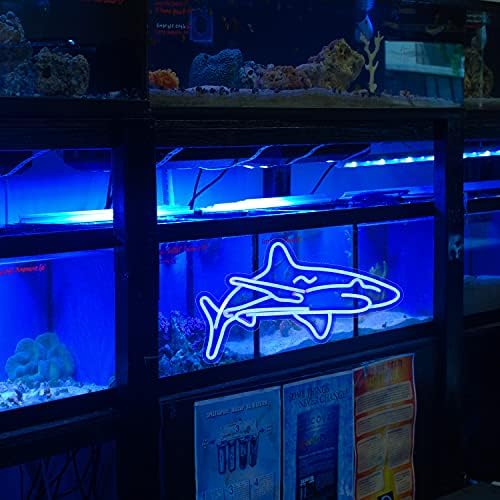 Ineonlife Shark LED Neon Sign – Blue Acrylic Wall Decor for Bedroom, 17x9