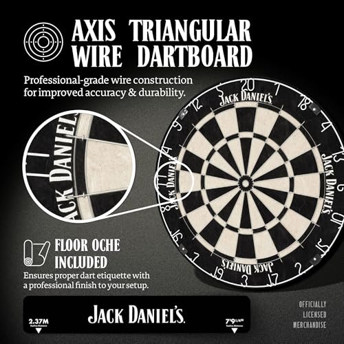 Jack Daniel's Darts Home Centre - Black Cabinet with Dartboard Set
