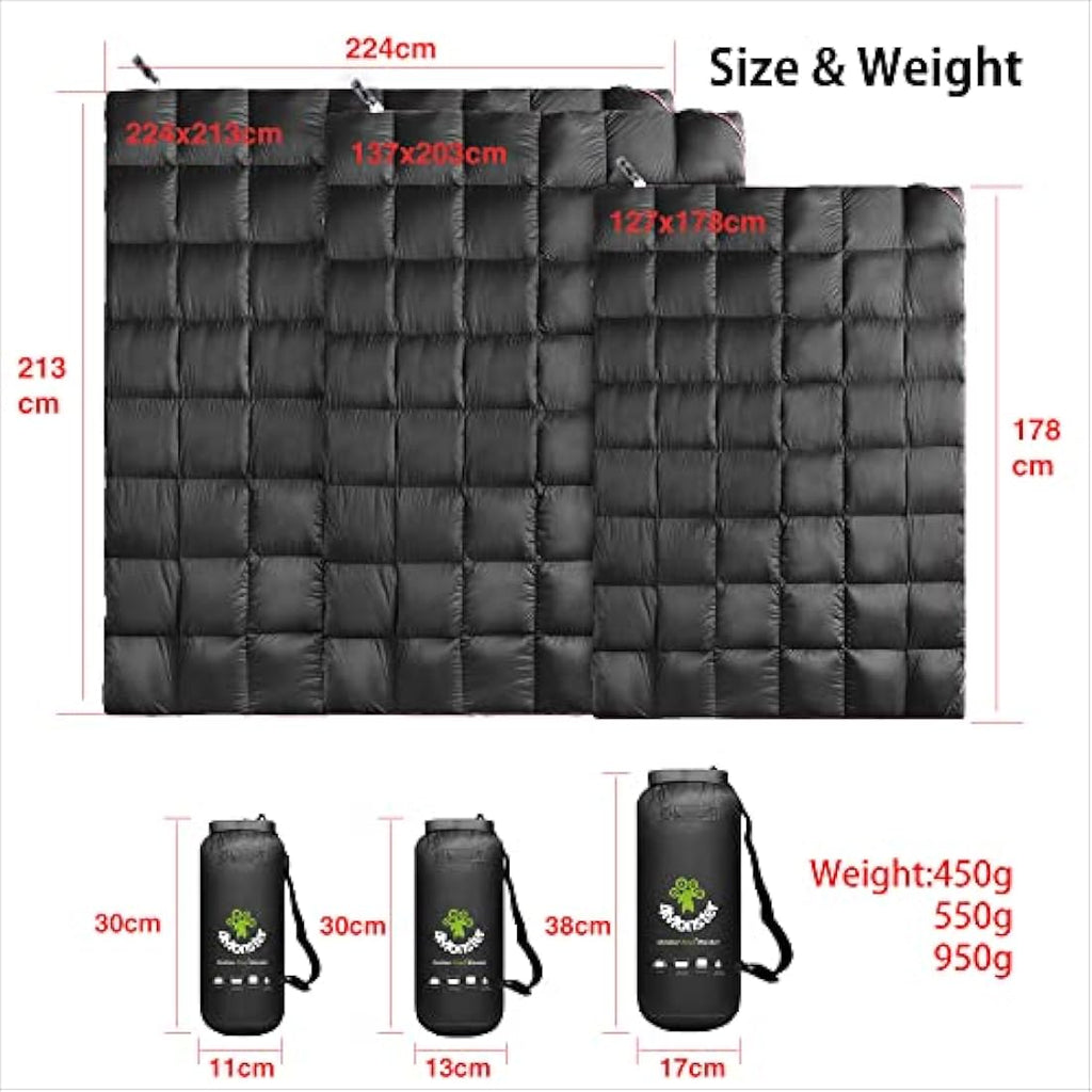 4Monster Down Camping Blanket – Lightweight Waterproof Outdoor Quilt