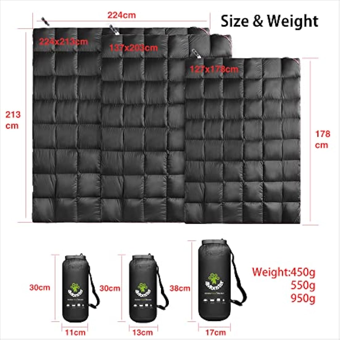 4Monster Down Camping Blanket – Lightweight Waterproof Outdoor Quilt