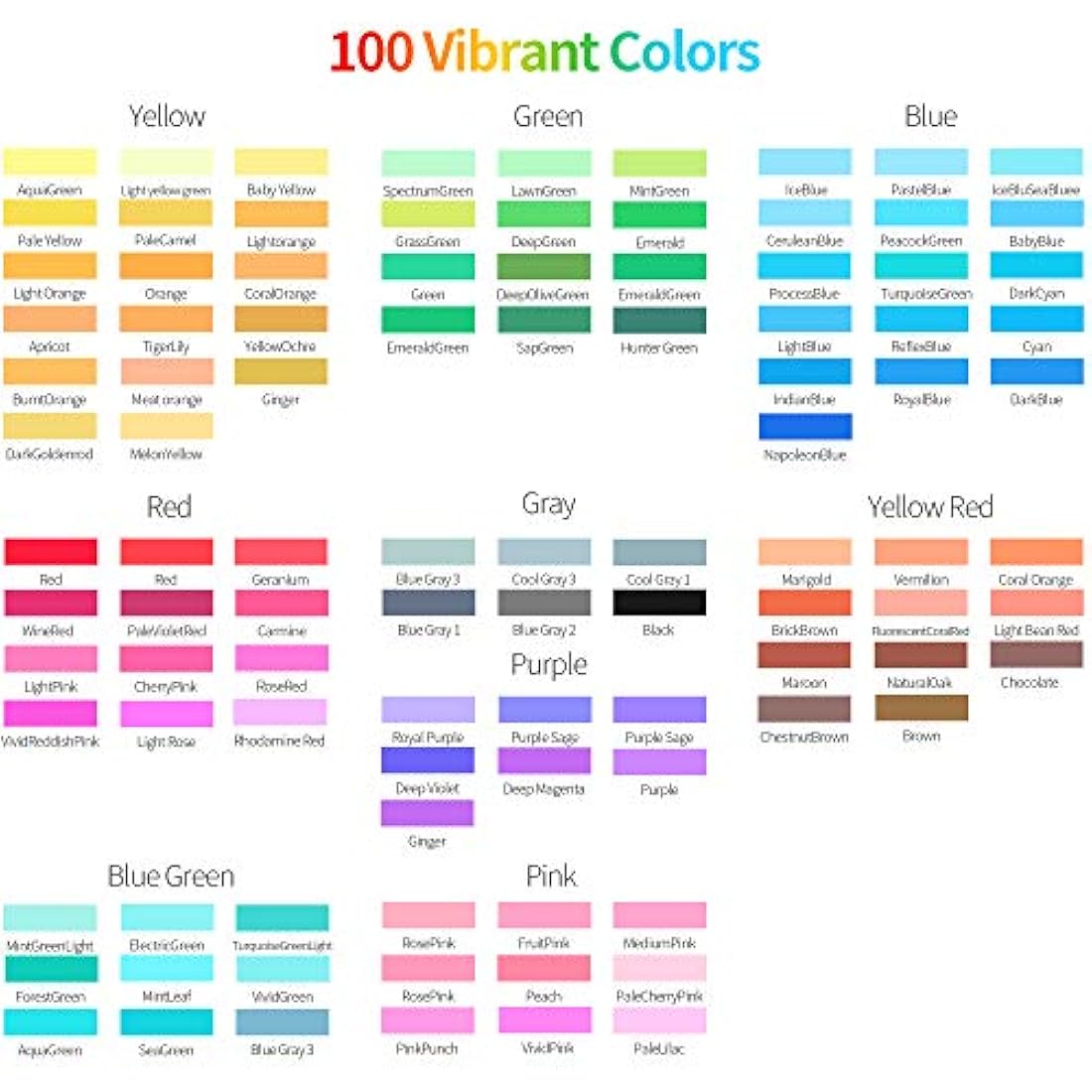 ZSCM 100 Color Dual Tip Artist Markers – Fine and Brush Tip Pens