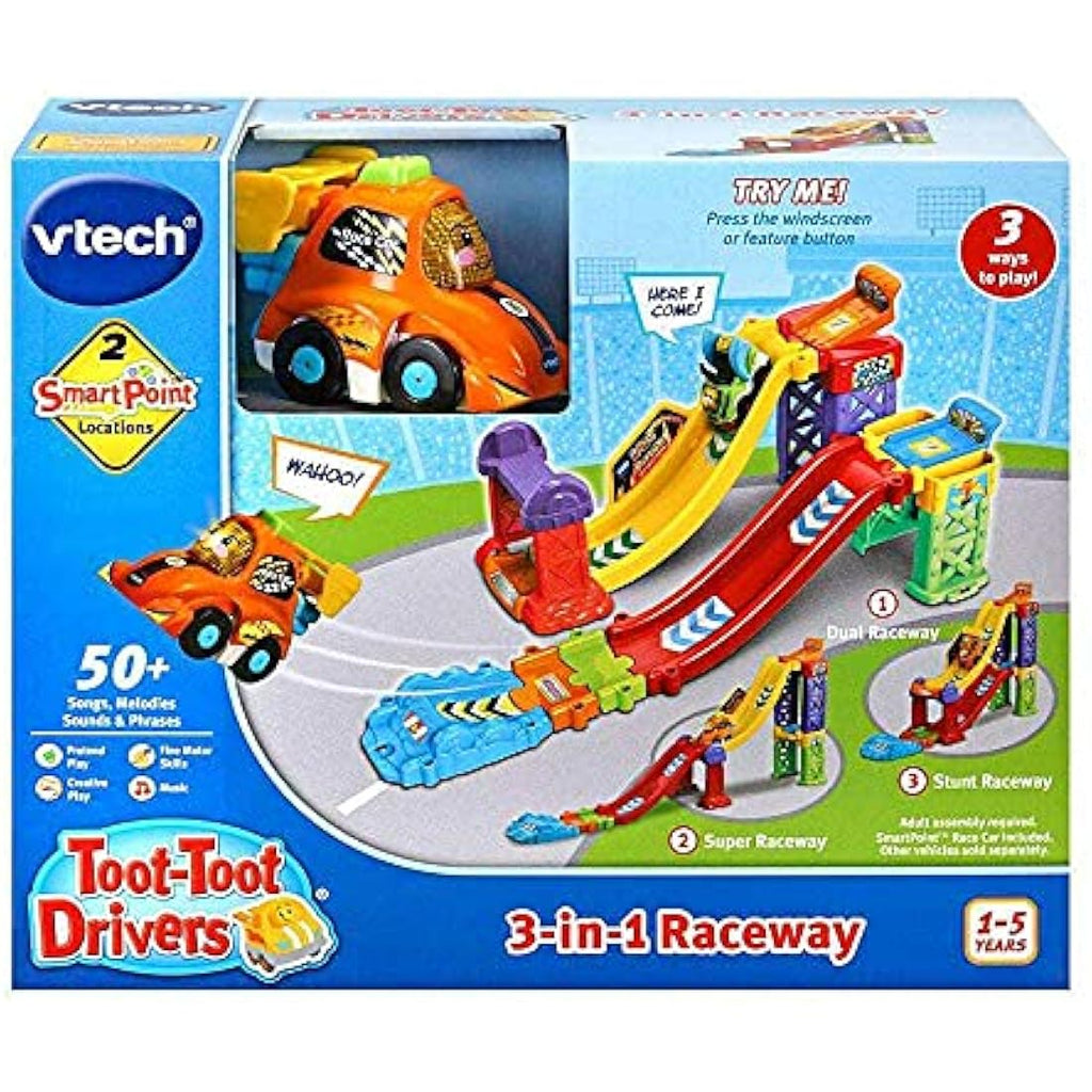 VTech Toot-Toot Drivers 3-in-1 Raceway – Interactive Toy Car Track