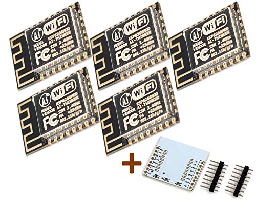 TECNOIOT ESP8266 ESP-12F WiFi Transceiver Module with Adapter - 5PCS