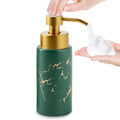 Jolof Store Marble Ceramic Foam Soap Dispenser | Dark Green & Gold