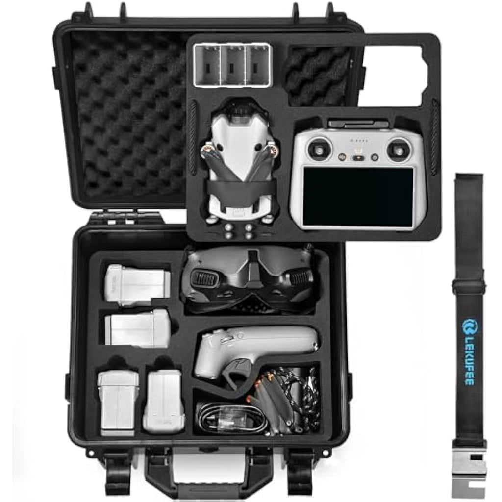 Lekufee Waterproof Hard Case for DJI Mini 4 Pro & Mini 3 – IP67 Shell