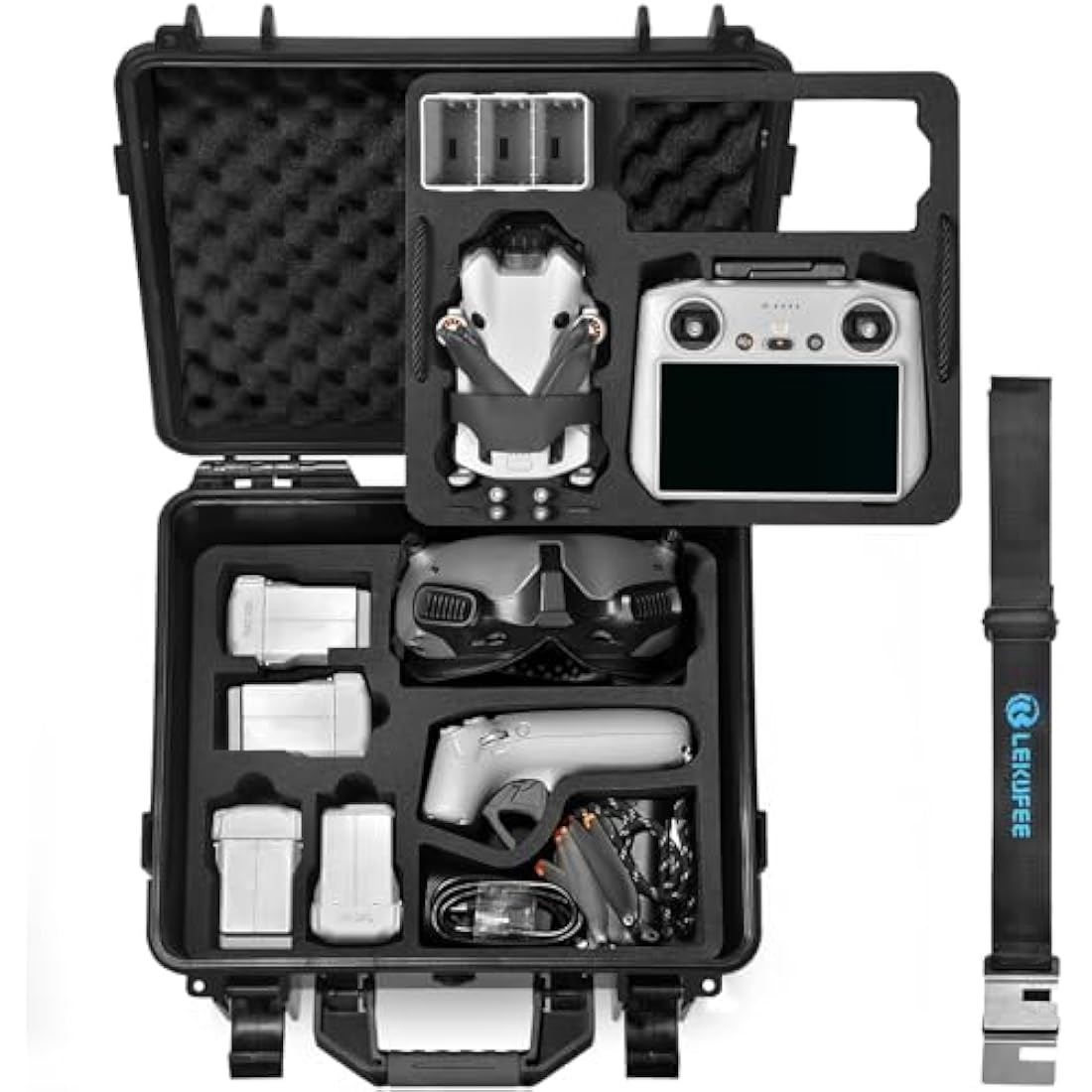 Lekufee Waterproof Hard Case for DJI Mini 4 Pro & Mini 3 – IP67 Shell