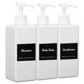 Jolof Store White Plastic Soap Dispenser Set - 3 Pack 650ml Bottles