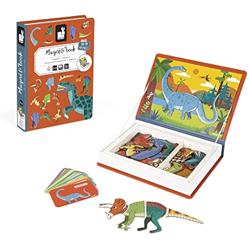 Janod Magneti'Book Dinosaurs - 50-Piece Magnetic Educational Game