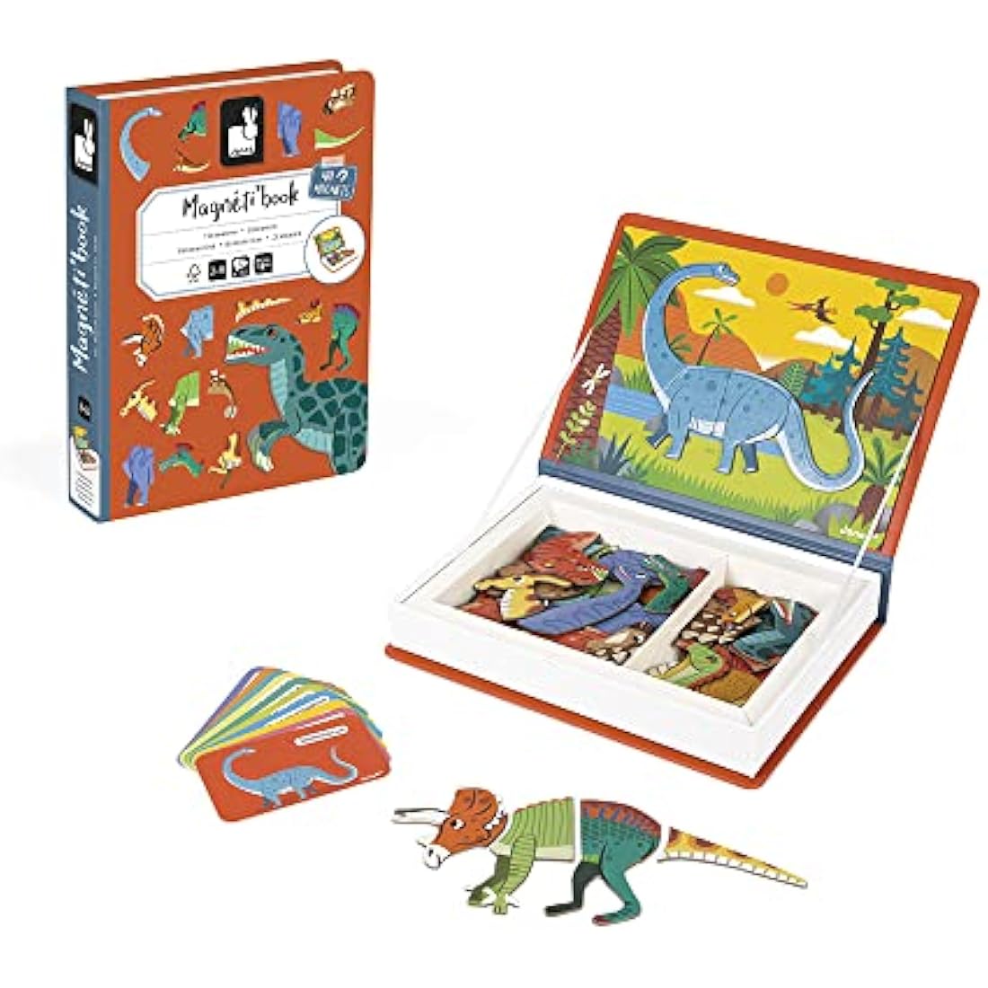 Janod Magneti'Book Dinosaurs - 50-Piece Magnetic Educational Game