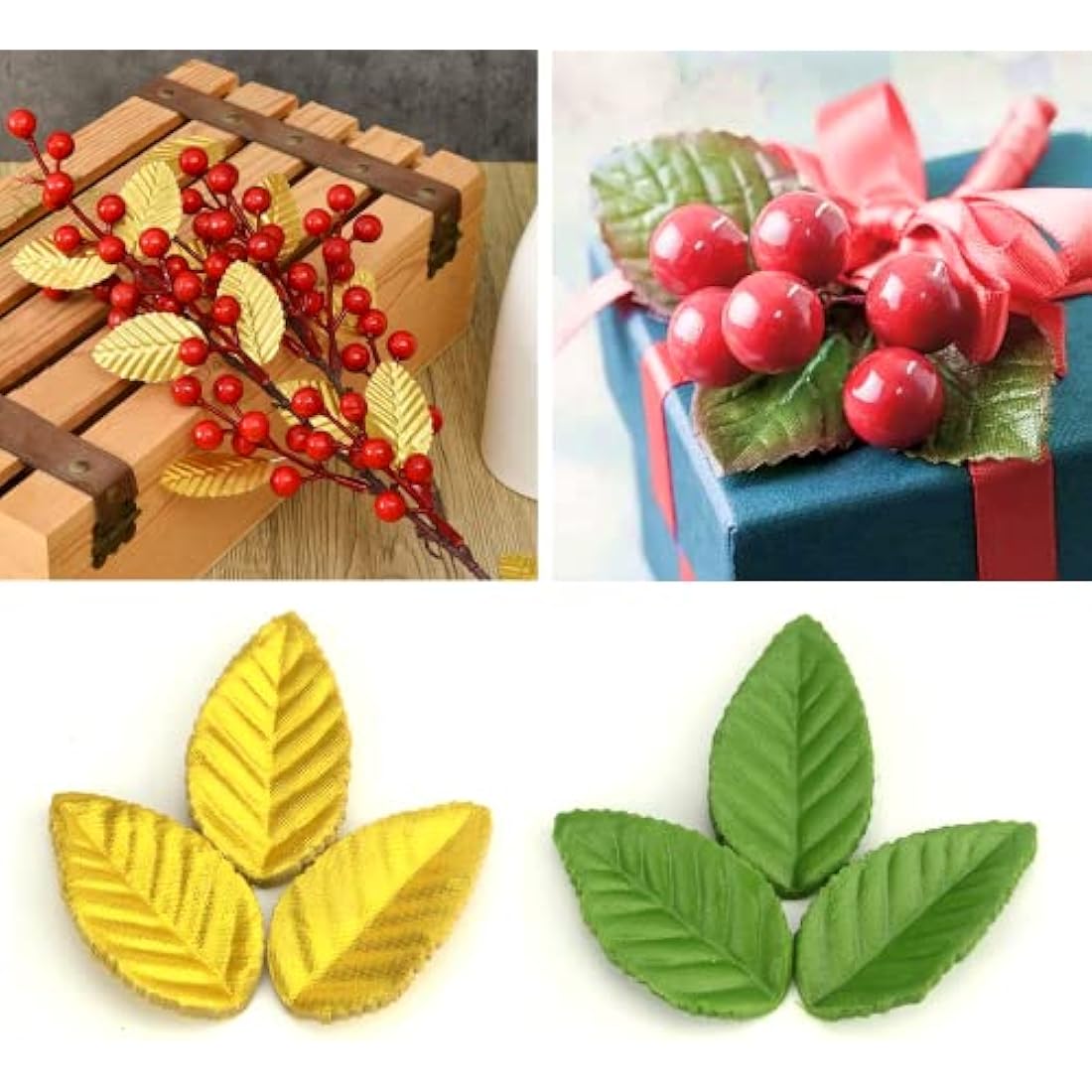 100 PCS Artificial Silk Rose Leaves for Crafts & Wedding Decor