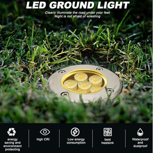 AHOTSUK 6W LED Well Lights – IP67 Waterproof Low Voltage Ground Lighting