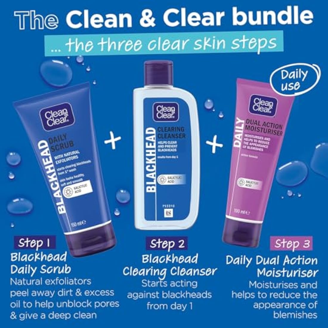 Clean & Clear Blackhead Clearing Daily Scrub | Oil-Free Exfoliator, 150ml