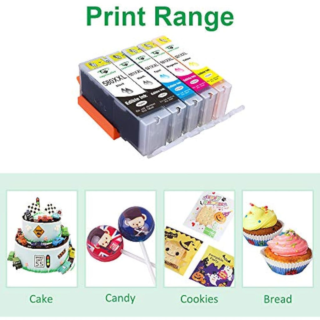 Supricolor Edible Ink Cartridges for Canon PGI-580 CLI-581 – 5 Color Set