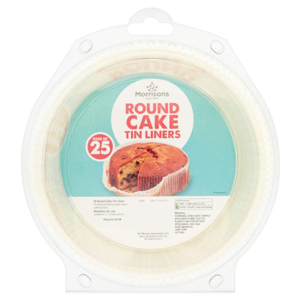 Morrisons Non-Stick Victoria Cake Tin Liners - Pack of 4, 25-Count