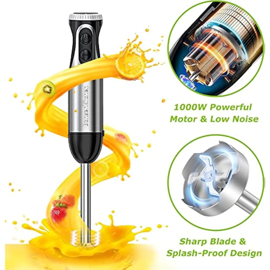 Bonsenkitchen 4-in-1 Immersion Hand Blender | 1000W Stainless Steel