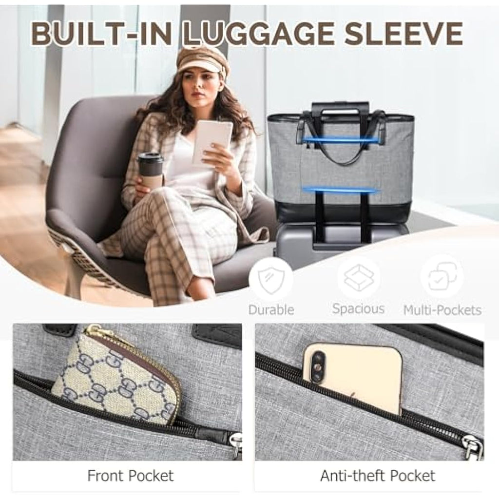 Water Resistant 15.6 inch Laptop Tote Bag for Women