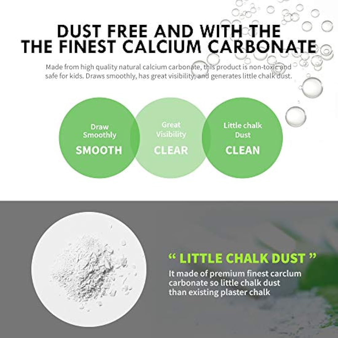 Hagoromo Fulltouch White Dustless Chalk | Non-Toxic - 72 Piece Box