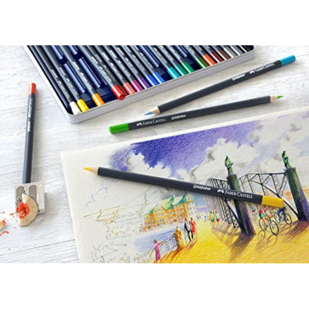 Faber-Castell Goldfaber Colour Pencils – Tin of 48 for Art & Sketching