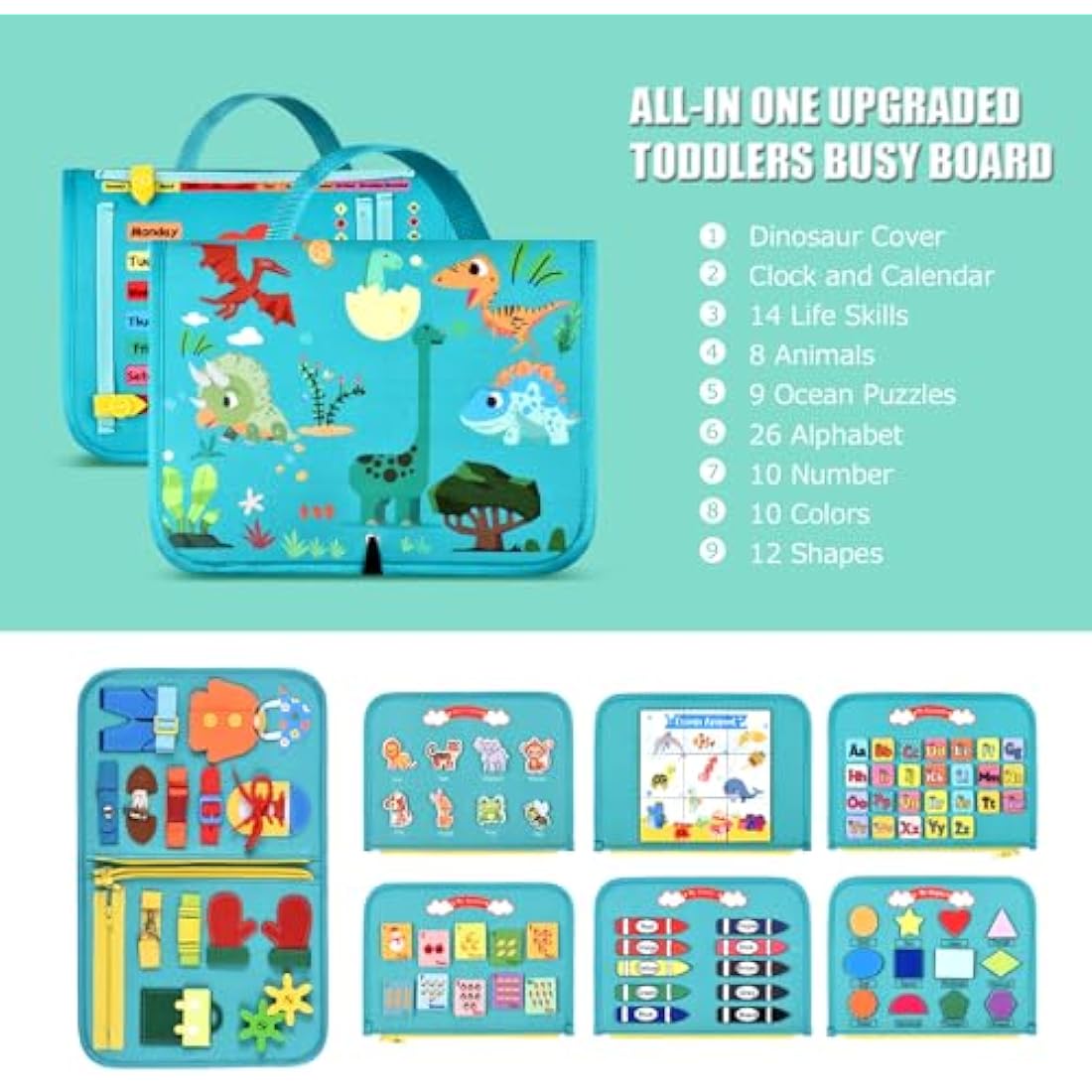 Montessori Busy Board | Sensory Educational Toddler Travel Toy