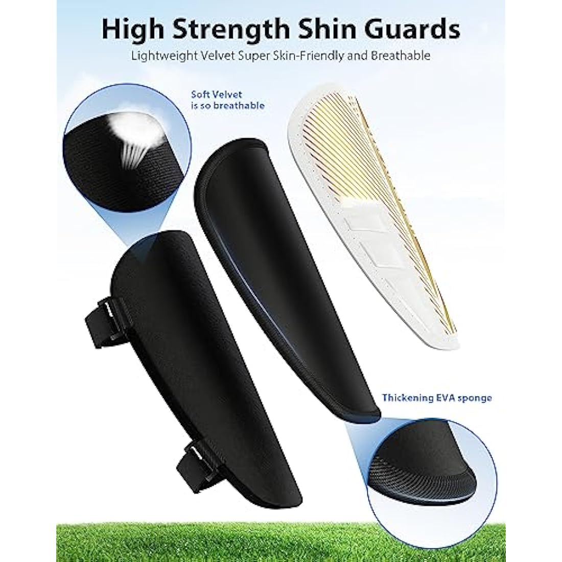 AirsFish Kids Soccer Shin Guards – CE Certified Breathable Shin Pads