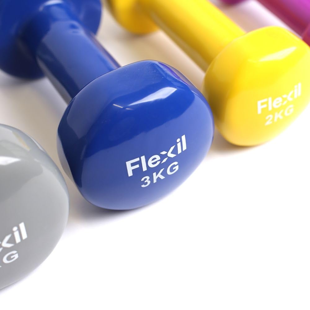 Jolof Store Vinyl Coated Cast Iron Dumbbell Hand Weights Set - 4kg