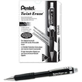 Pentel Twist-Erase Mechanical Pencil, 0.5mm, Black, Pack of 12 | QE515A