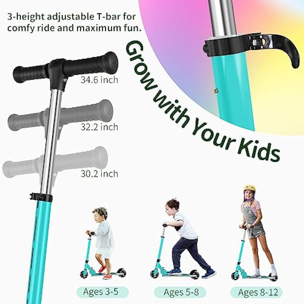 BELEEV V2 Kids Kick Scooter – Foldable 2-Wheel Scooter with Light-Up Deck