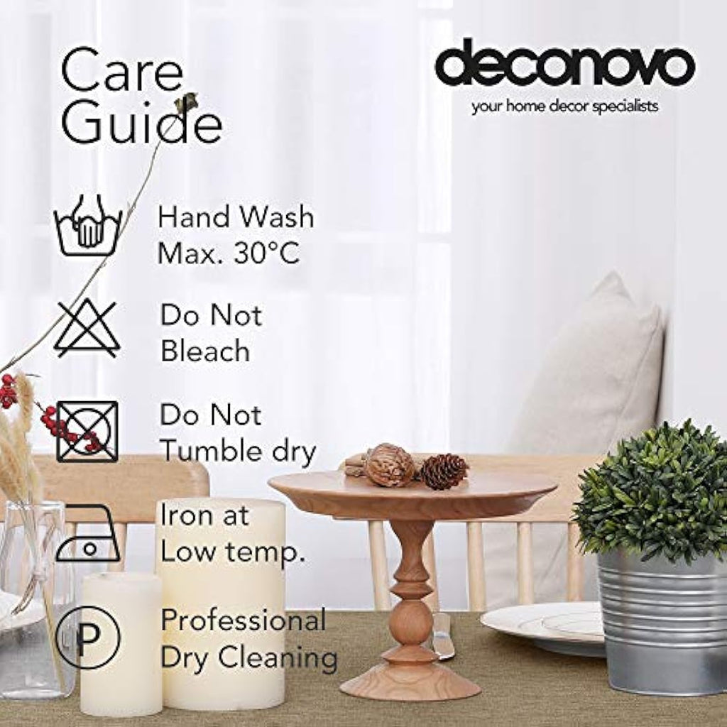 Deconovo Faux Linen Rectangle Tablecloth | Water Resistant, 59x79in